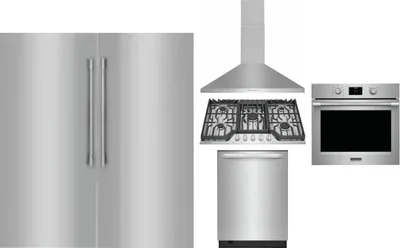 6 Piece Package Includes Refrigerator, Freezer, Cooktop, Wall Oven, Hood And Dishwasher