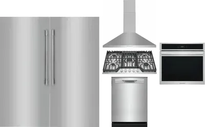 6 Piece Package Includes Refrigerator, Freezer, Cooktop, Wall Oven, Hood And Dishwasher