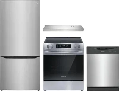 4 Piece Package Includes Refrigerator, Range, Hood And Dishwasher