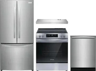 4 Piece Package Includes Refrigerator, Range, Hood And Dishwasher