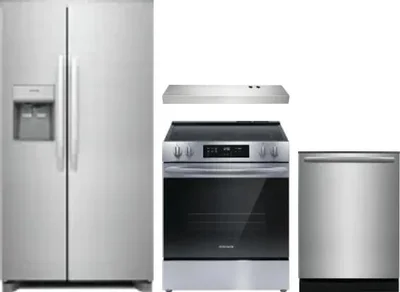 4 Piece Package Includes Refrigerator, Range, Hood And Dishwasher