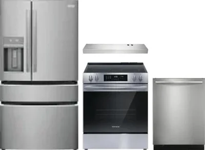 4 Piece Package Includes Refrigerator, Range, Hood And Dishwasher