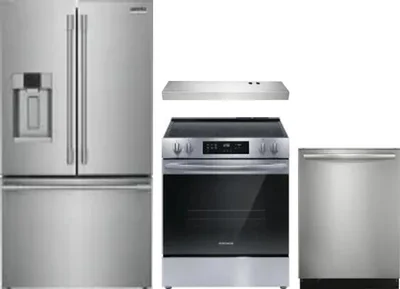 4 Piece Package Includes Refrigerator, Range, Hood And Dishwasher