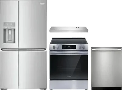 4 Piece Package Includes Refrigerator, Range, Hood And Dishwasher