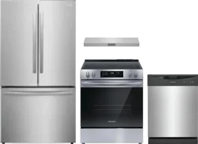 4 Piece Package Includes Refrigerator, Range, Hood And Dishwasher