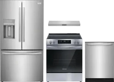 4 Piece Package Includes Refrigerator, Range, Hood And Dishwasher