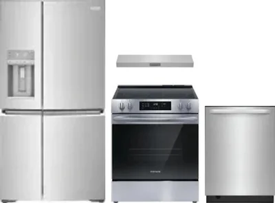 4 Piece Package Includes Refrigerator, Range, Hood And Dishwasher