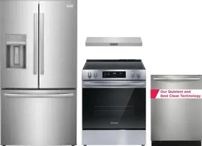 4 Piece Package Includes Refrigerator, Range, Hood And Dishwasher