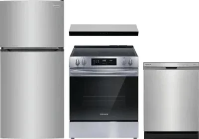 4 Piece Package Includes Refrigerator, Range, Hood And Dishwasher