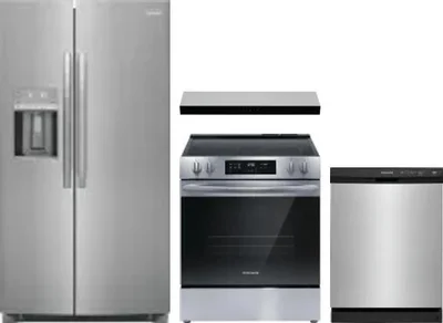 4 Piece Package Includes Refrigerator, Range, Hood And Dishwasher