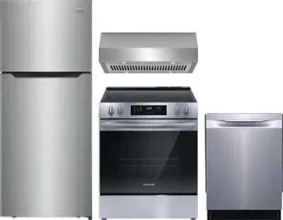 4 Piece Package Includes Refrigerator, Range, Hood And Dishwasher
