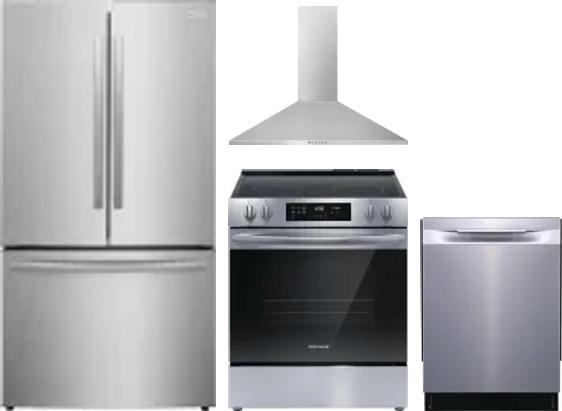 4 Piece Package Includes Refrigerator, Range, Hood And Dishwasher