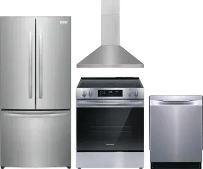 4 Piece Package Includes Refrigerator, Range, Hood And Dishwasher