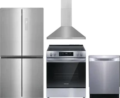 4 Piece Package Includes Refrigerator, Range, Hood And Dishwasher