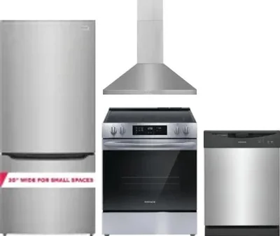 4 Piece Package Includes Refrigerator, Range, Hood And Dishwasher