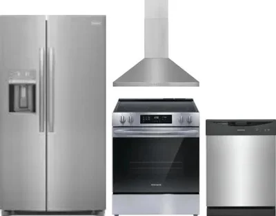 4 Piece Package Includes Refrigerator, Range, Hood And Dishwasher