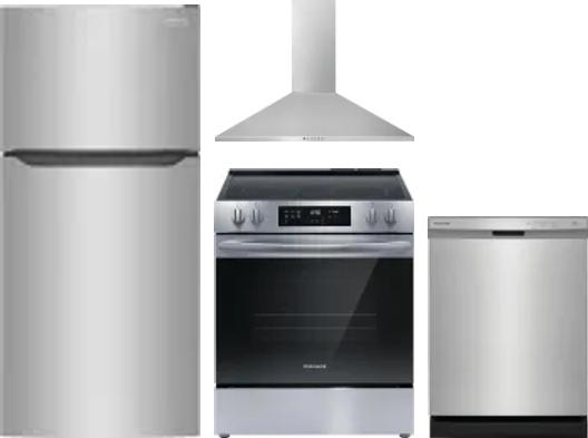 4 Piece Package Includes Refrigerator, Range, Hood And Dishwasher