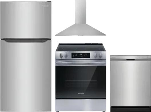 4 Piece Package Includes Refrigerator, Range, Hood And Dishwasher