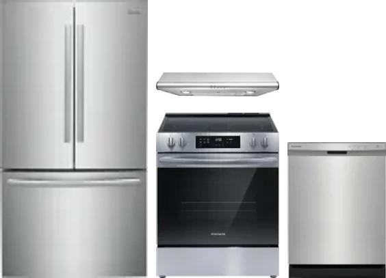 4 Piece Package Includes Refrigerator, Range, Hood And Dishwasher