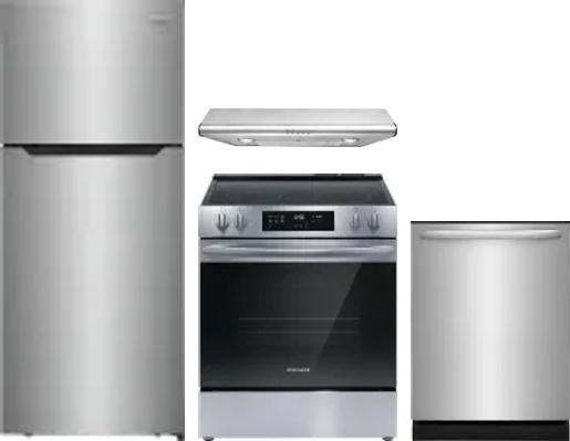4 Piece Package Includes Refrigerator, Range, Hood And Dishwasher