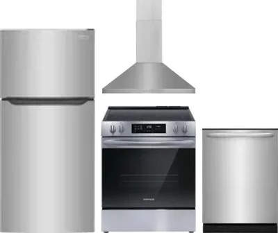 4 Piece Package Includes Refrigerator, Range, Hood And Dishwasher