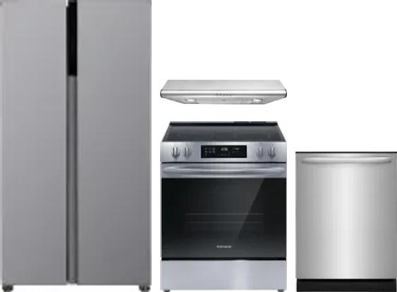 4 Piece Package Includes Refrigerator, Range, Hood And Dishwasher