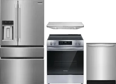 4 Piece Package Includes Refrigerator, Range, Hood And Dishwasher
