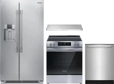 4 Piece Package Includes Refrigerator, Range, Hood And Dishwasher