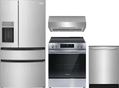 4 Piece Package Includes Refrigerator, Range, Hood And Dishwasher