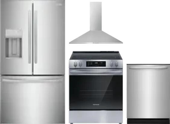 4 Piece Package Includes Refrigerator, Range, Hood And Dishwasher