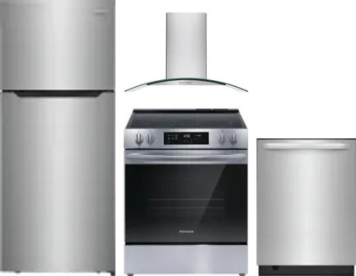 4 Piece Package Includes Refrigerator, Range, Hood And Dishwasher