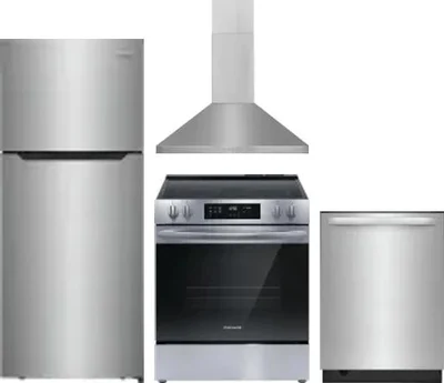 4 Piece Package Includes Refrigerator, Range, Hood And Dishwasher