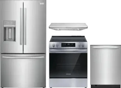 4 Piece Package Includes Refrigerator, Range, Hood And Dishwasher
