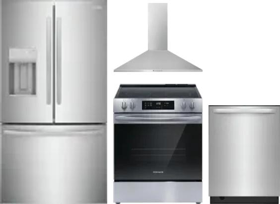 4 Piece Package Includes Refrigerator, Range, Hood And Dishwasher