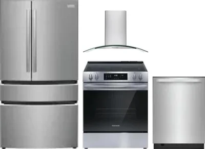 4 Piece Package Includes Refrigerator, Range, Hood And Dishwasher
