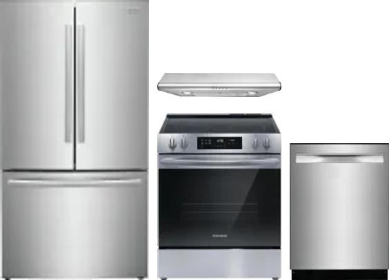 4 Piece Package Includes Refrigerator, Range, Hood And Dishwasher