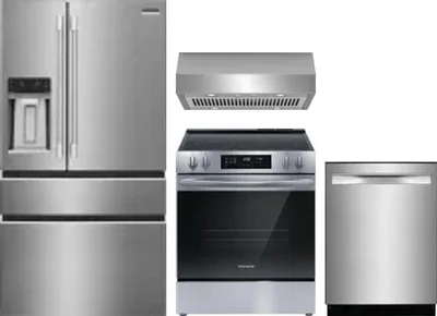 4 Piece Package Includes Refrigerator, Range, Hood And Dishwasher