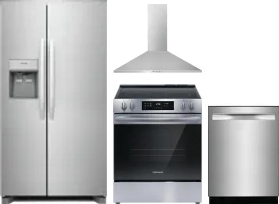 4 Piece Package Includes Refrigerator, Range, Hood And Dishwasher