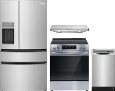 4 Piece Package Includes Refrigerator, Range, Hood And Dishwasher