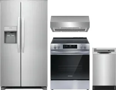 4 Piece Package Includes Refrigerator, Range, Hood And Dishwasher