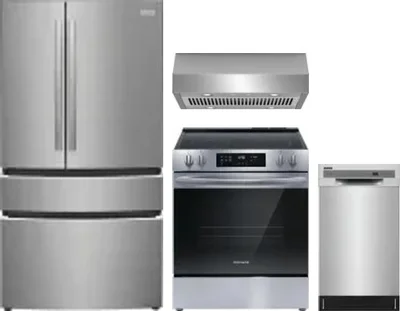 4 Piece Package Includes Refrigerator, Range, Hood And Dishwasher