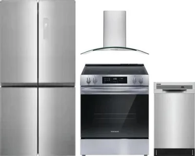 4 Piece Package Includes Refrigerator, Range, Hood And Dishwasher