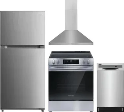 4 Piece Package Includes Refrigerator, Range, Hood And Dishwasher