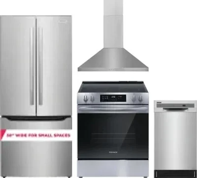 4 Piece Package Includes Refrigerator, Range, Hood And Dishwasher