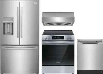 4 Piece Package Includes Refrigerator, Range, Hood And Dishwasher