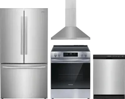 4 Piece Package Includes Refrigerator, Range, Hood And Dishwasher