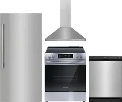 4 Piece Package Includes Refrigerator, Range, Hood And Dishwasher