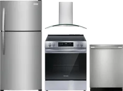 4 Piece Package Includes Refrigerator, Range, Hood And Dishwasher