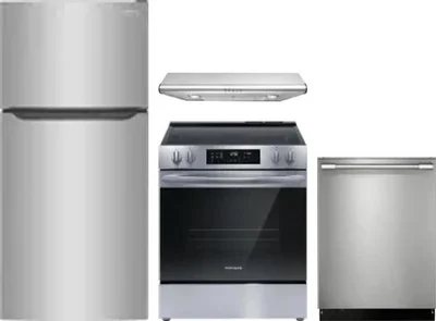 4 Piece Package Includes Refrigerator, Range, Hood And Dishwasher