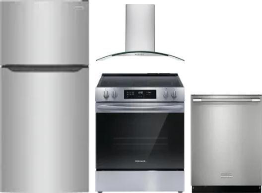 4 Piece Package Includes Refrigerator, Range, Hood And Dishwasher
